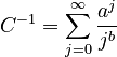  C^{-1} = \sum_{j=0}^\infty \frac{a^j}{j^b}