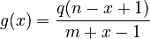 g(x) = \frac{q(n-x+1)}{m+x-1}